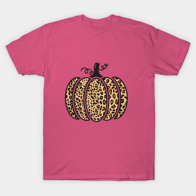 Cheetah Print Pumpkin T-Shirt by Asilynn